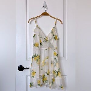 Japna | Lemon Print Sheer Mini Sundress